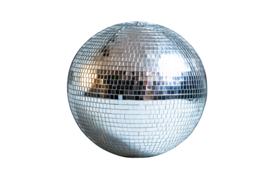 Disco ball reflection party venue indoor isolated on transparent background