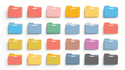 set of colorful folder icons vector