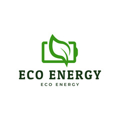 Battery and Leaf Logo Concept. Eco energy, Green energy, environmentally friendly batteries concept illustration design.