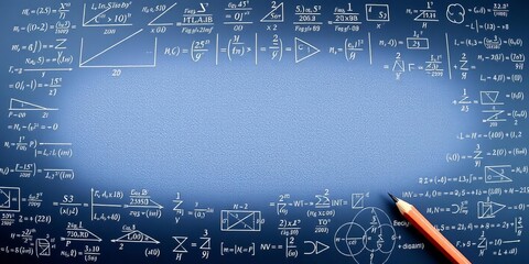 A close-up of a whiteboard filled with complex algebraic equations and scientific formulas, showcasing the connection between math and science education, formulas, algebra