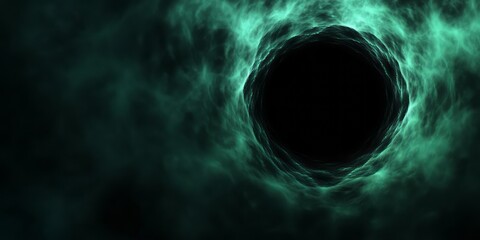 Emerald Green Nebula Tunnel Of Dark Space