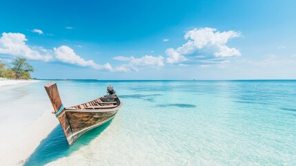 Beautiful photography horizon landscape summer season panorama view  tropical sea beach white sand clean and blue sky background calm nature ocean wave water travel at Sai Kaew Beach thailand holiday.