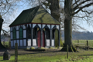 Rochus Kapelle in Bergisch Gladbach im Winter.