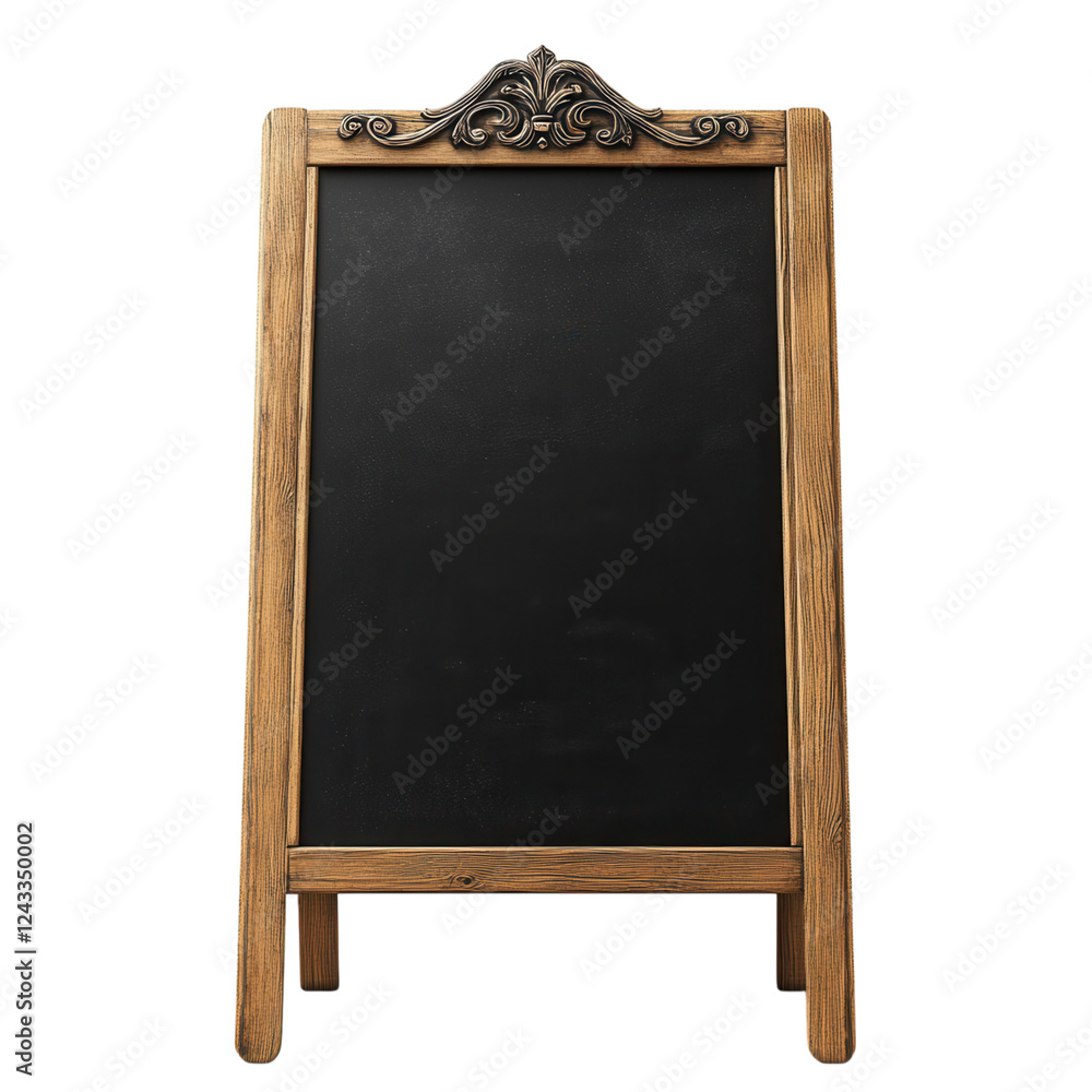 Aufkleber a-frame sidewalk sign template, blank design for custom messages, transparent background for easy in