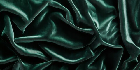Obraz premium Dark Green Fabric Draped in Elegant Folds