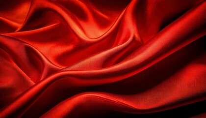 Obraz premium A luxurious Valentine's Day background featuring red silk fabric with soft golden lighting.