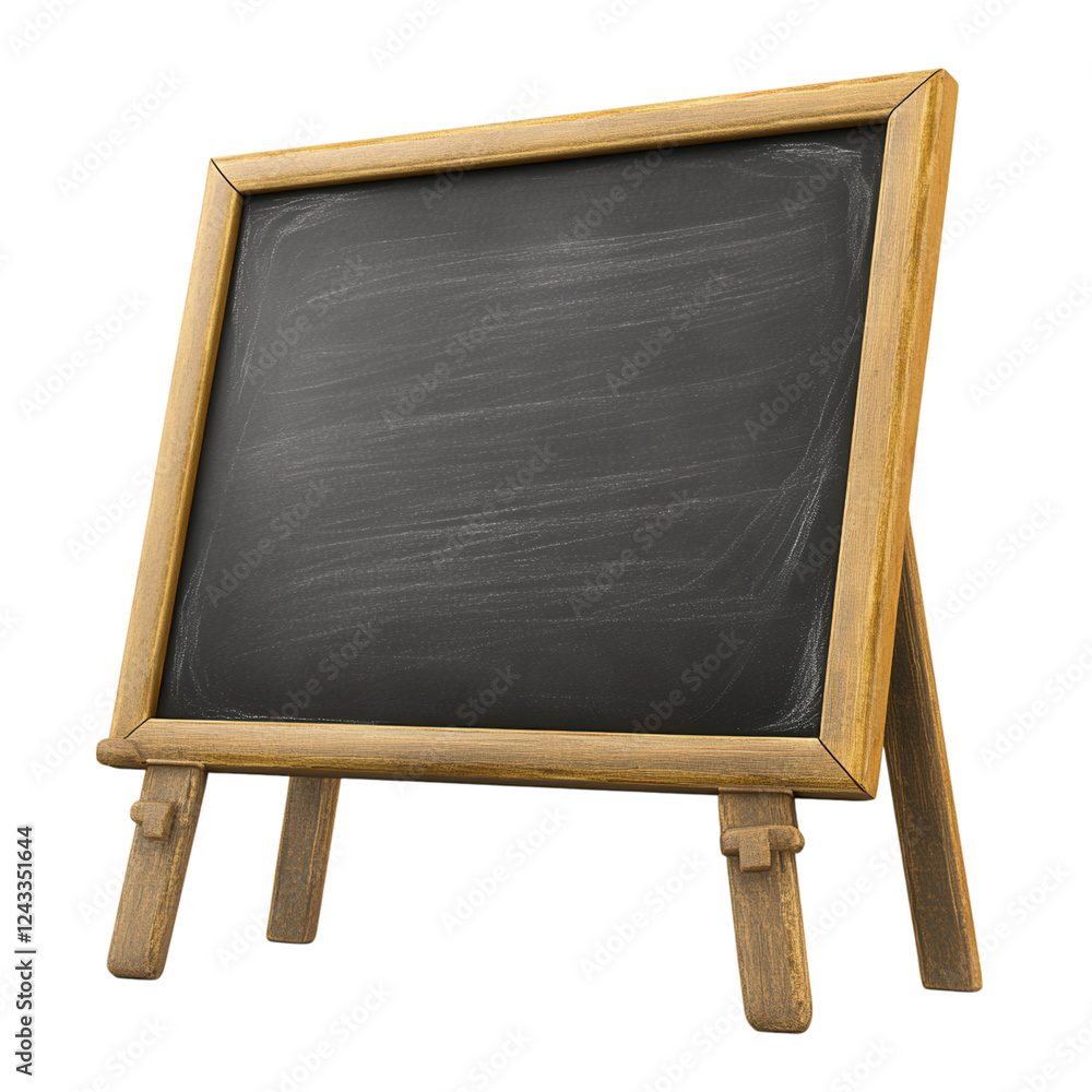 Poster Blank slate sign on a stand, versatile for various uses, clear backdrop for easy integration, perfect for custom messages or branding