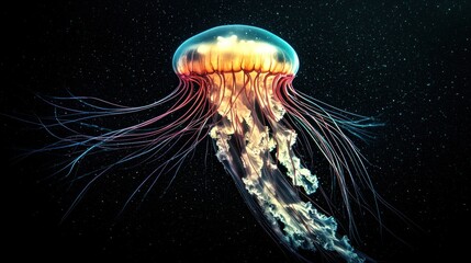 Cosmic Jellyfish In Dark Space