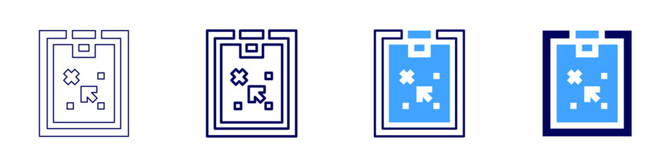 Social media goals icon in 4 different styles. Thin Line, Line, Bold, and Bold Line. Duotone style. Editable stroke