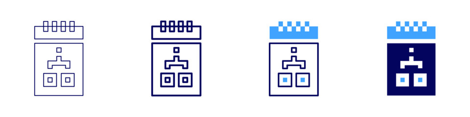 Obraz premium Social media research icon in 4 different styles. Thin Line, Line, Bold, and Bold Line. Duotone style. Editable stroke