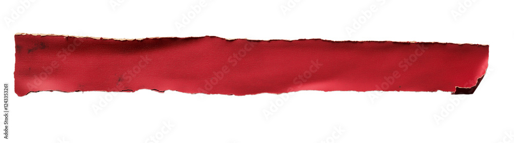Aufkleber torn red paper strip grunge texture abstract background design element, transparent background, ai g