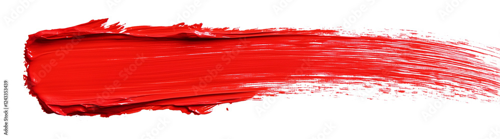Poster abstract red paint stroke brush texture background design element, transparent background, ai genera