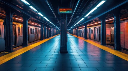 Neon Nights: Subway Station Serenity