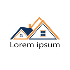 Modern Real Estate Logo - Twin Roof House.Design.House Roof Logo Design