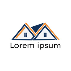 Modern Real Estate Logo - Twin Roof House.Design.House Roof Logo Design