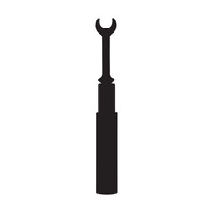 Full Head Torque Wrench Silhouette Vector Illustration