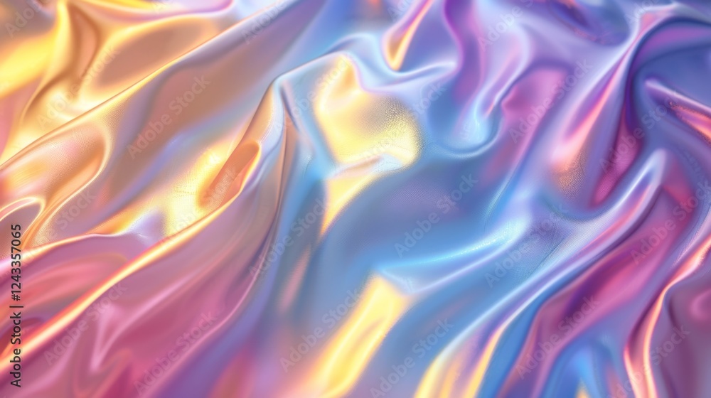 Aufkleber gradient iridescent abstract design featuring flowing textures in soft pastel colors for an artistic