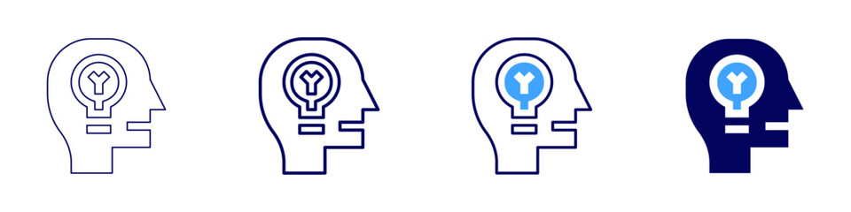 Obraz premium Vertical integration strategy icon in 4 different styles. Thin Line, Line, Bold, and Bold Line. Duotone style. Editable stroke