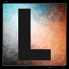 letter L boho mandala gothic style