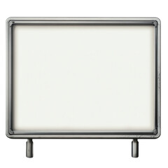 Obraz premium Blank metallic-framed billboard, transparent background, versatile for advertising or design projects, easily customizable for various uses