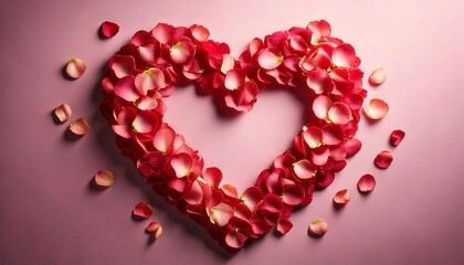 Obraz premium A romantic minimalistic background featuring a heart-shaped frame