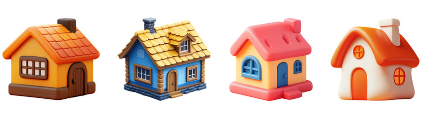 Adorable Cartoon Houses: A Collection of Colorful Cottage Homes