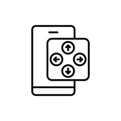 Rhythm game outline icons, minimalist vector illustration ,simple transparent graphic element .Isolated on white background