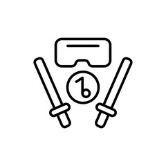 Rhythm game outline icons, minimalist vector illustration ,simple transparent graphic element .Isolated on white background