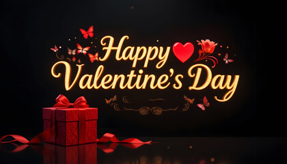 Happy Valentine’s Day Typography. Beautiful Designs for Love and Romance. Card, online banner, greeting card.	