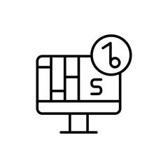 Rhythm game outline icons, minimalist vector illustration ,simple transparent graphic element .Isolated on white background