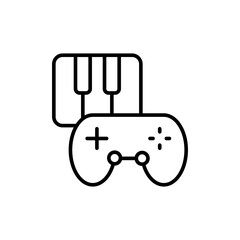 Rhythm game outline icons, minimalist vector illustration ,simple transparent graphic element .Isolated on white background
