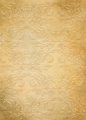 Old beige paper background with vintage patterns.