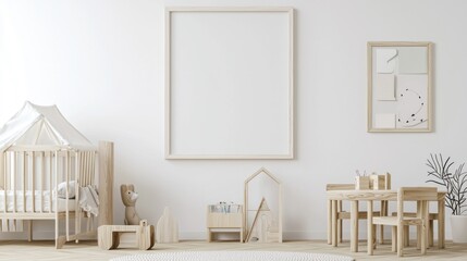Light Wooden Nursery Decor with Toys