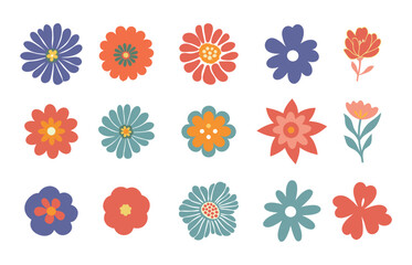 Collection of floral and botany elements, Abstract set of wildflower, Style for banners, wallpaper, posters, websites, online shopping.Vector illustration design and creative idea,eps 10.