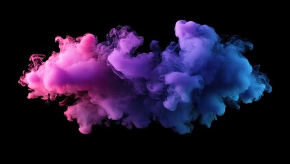 Fototapeta premium Abstract Colorful Smoke Cloud against a Black Background