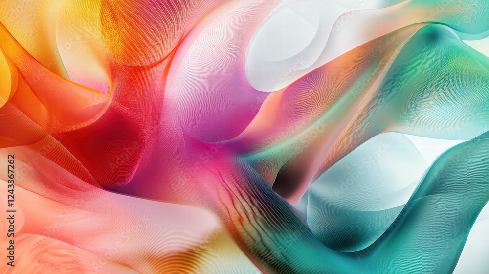 Poster colorful abstract representation of sound waves with flowing patterns and vibrant hues. this artwork