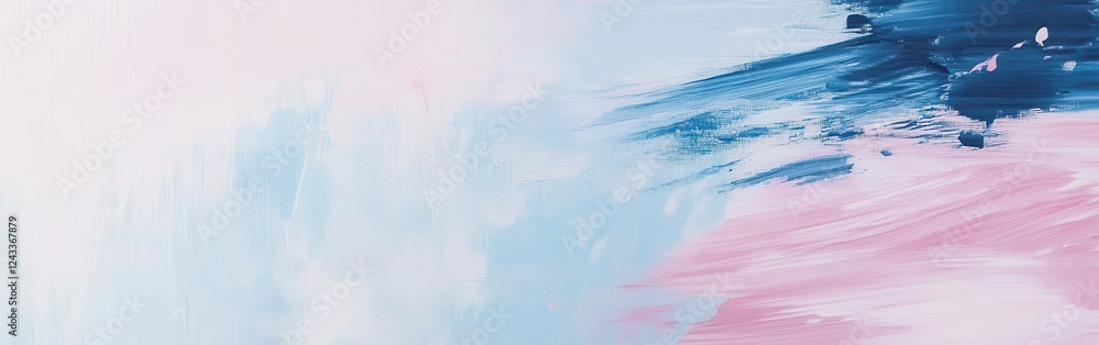 Poster soft pastel blue and pink dashed lines create a calming abstract background suitable for artistic pu