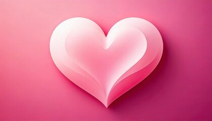 A soft pink to white gradient background with a faint, abstract heart shape