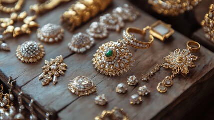 Fototapeta premium A Collection of Exquisite Indian Bridal Jewelry