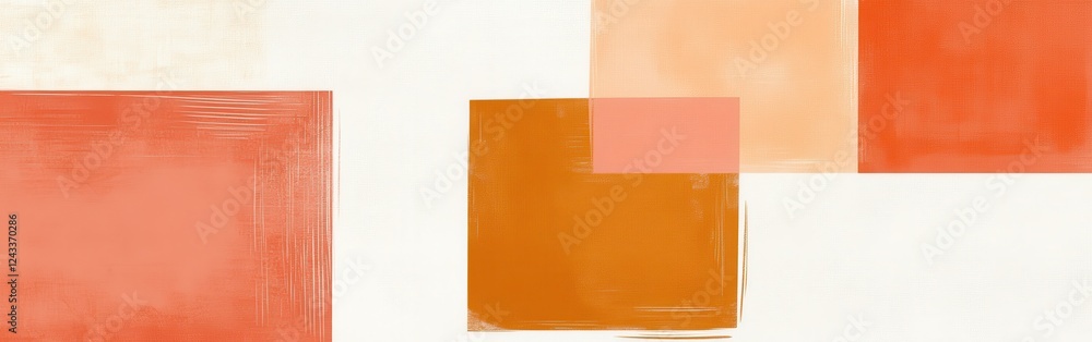 Aufkleber minimalist pencil strokes create abstract shapes in amber and soft pastel colors on a light backgrou