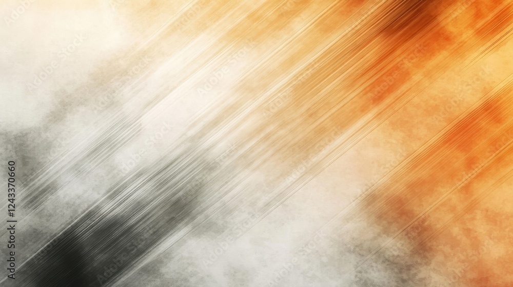 Poster Minimalist pencil strokes create a muted gradient blending warm and cool tones in an abstract composition