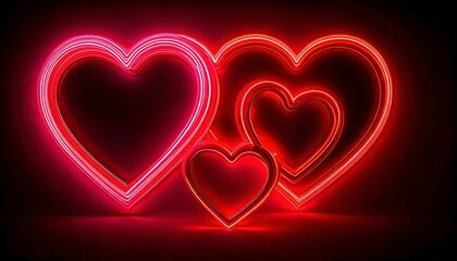 A stylish Valentine's Day background with glowing neon heart