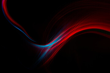 Abstract background neon light wave stripes on black. High quality photo