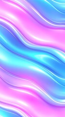 Naklejka premium Abstract Neon Blue Pink Wave Background - Symbolizing energy, fluidity, serenity, dreams, and modern design