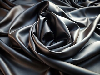 Obraz premium Elegant Black Satin & Silk Drape: Luxurious Fabric Texture