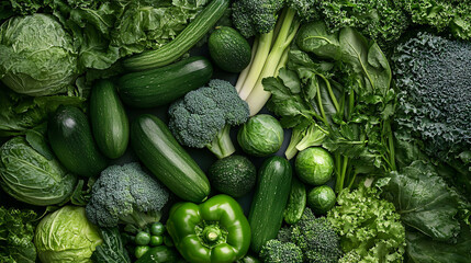 A background featuring an array of green vegetables.