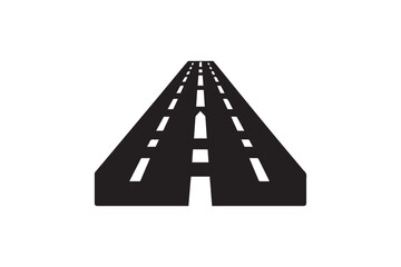 high road vector silhouette isolated in white background