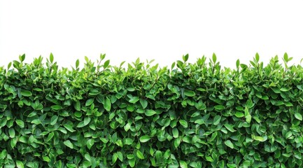Obraz premium Vibrant Green Hedge, Lush Foliage, Natural Greenery, Isolated on White Background