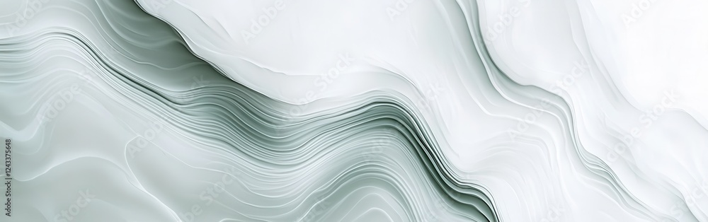 Poster Abstract white composition showcasing faint flowing lines and textures with a serene and minimalist aesthetic