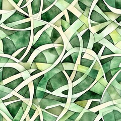 Intricate doodle of swirling green patterns showcasing dynamic shapes and fluid lines